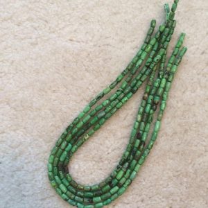 Turquoise Barrel Beads 5x8mm, Mojave Green and Bright Green, 16-Inch Strand