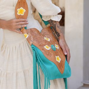 Turquoise Fringe Purse Bohemian Western Festival Bag for a Touch of Southwest Style