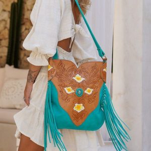 Turquoise Fringe Purse Bohemian Western Festival Bag for a Touch of Southwest Style