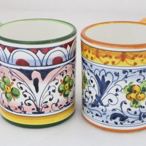 Tuscan Treasures Vibrant Geometric Italian Ceramic Mugs (Set of 4)