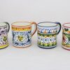 Tuscan Treasures Vibrant Geometric Italian Ceramic Mugs (Set of 4)
