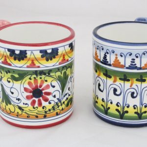 Tuscan Treasures Vibrant Geometric Italian Ceramic Mugs (Set of 4)