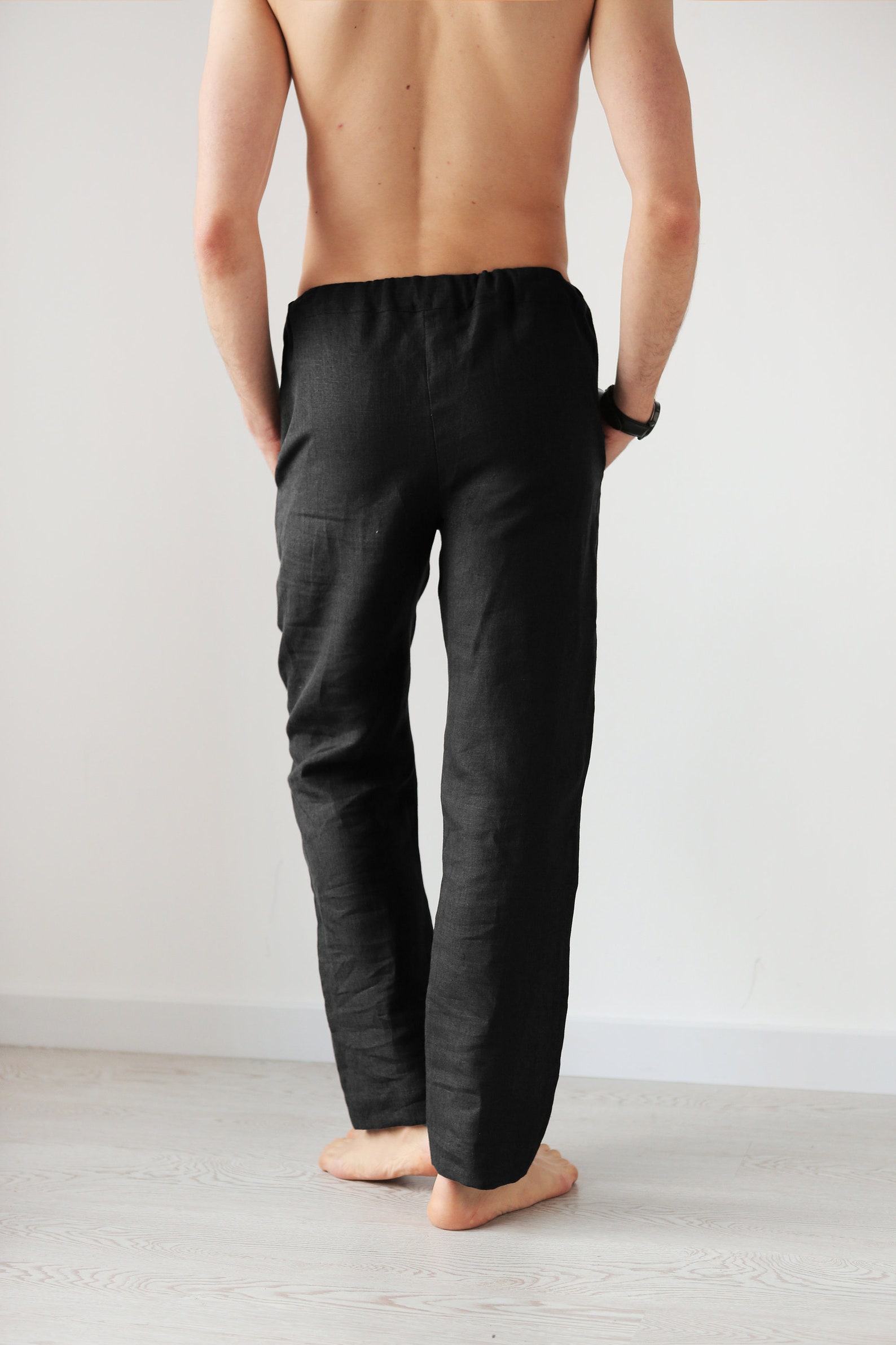 Ultra-Comfy Black Linen Pants Elevate Your Loungewear and Summer Style - Image 2