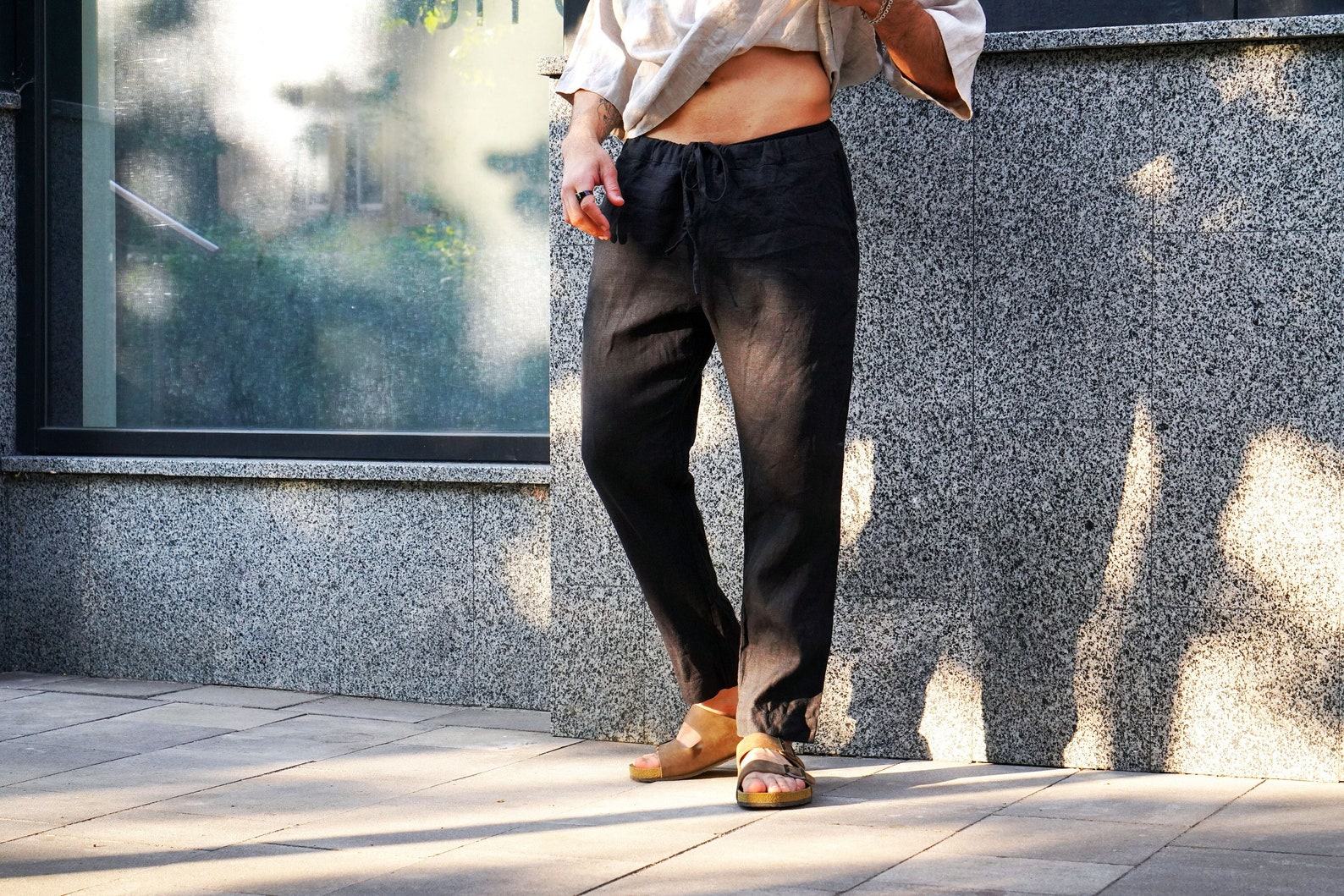 Ultra-Comfy Black Linen Pants Elevate Your Loungewear and Summer Style - Image 3