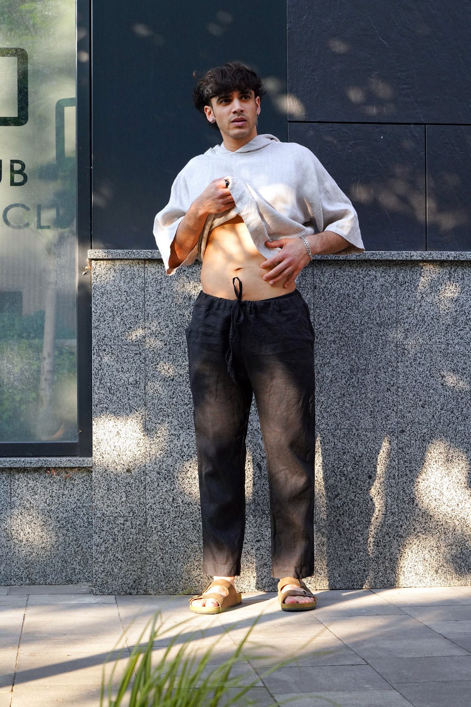 Ultra-Comfy Black Linen Pants Elevate Your Loungewear and Summer Style - Image 4