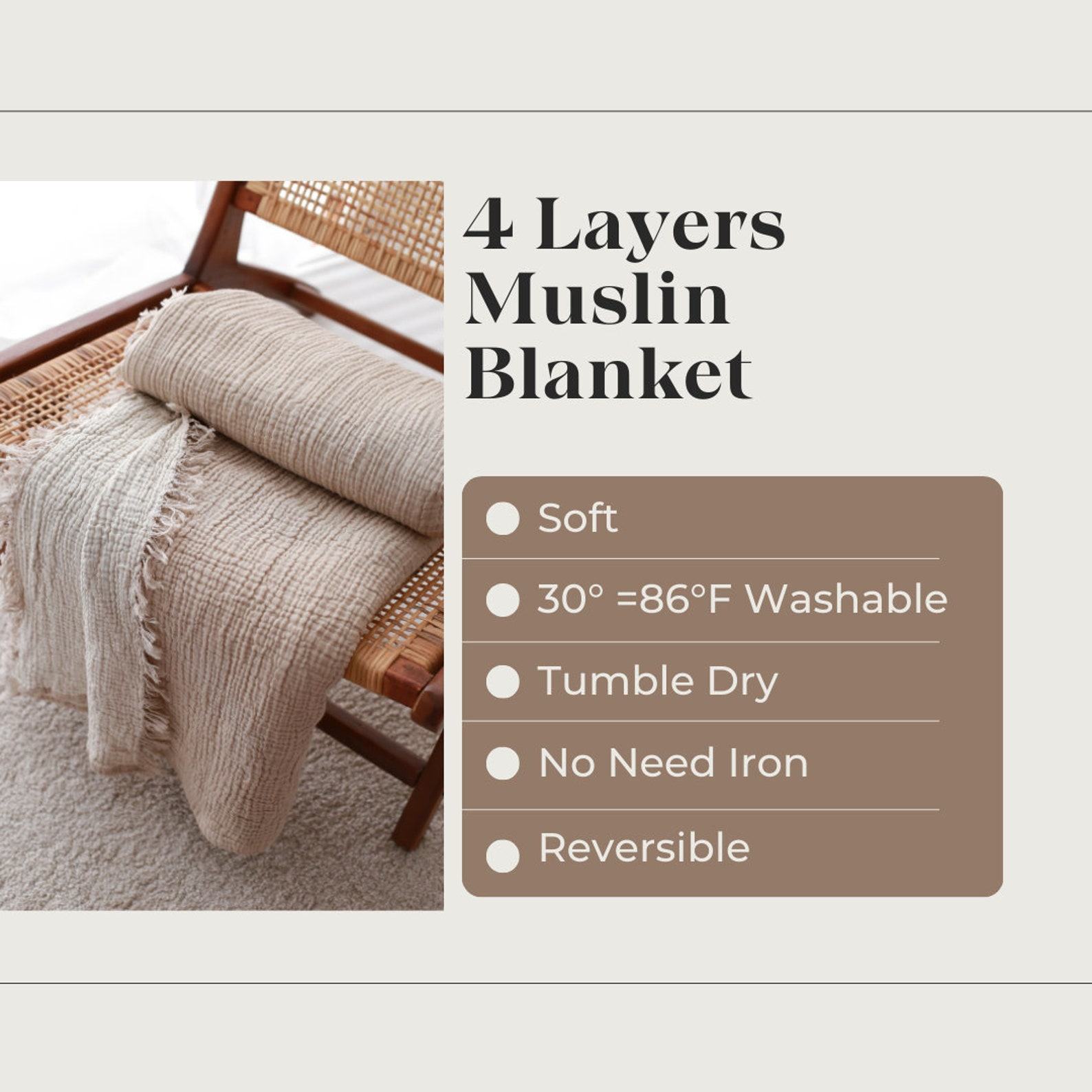 Ultra-Soft Muslin Throw Blanket The Perfect Summer Coverlet for Cozy Nights