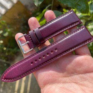 Ultra Violet Horween Shell Cordovan Leather Watch Strap Elevate Your Timepiece with Timeless Elegance