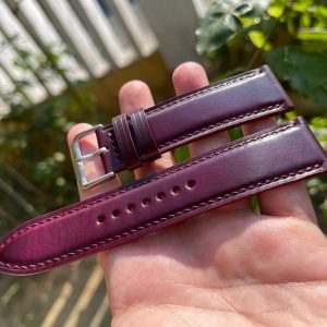 Ultra Violet Horween Shell Cordovan Leather Watch Strap Elevate Your Timepiece with Timeless Elegance