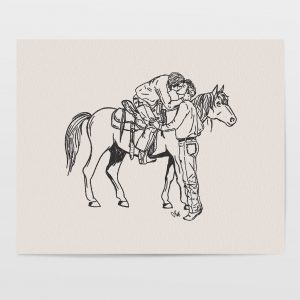 Unbridled Love Gicle Print of Western Romance, Celebrating Pride and Vintage Charm