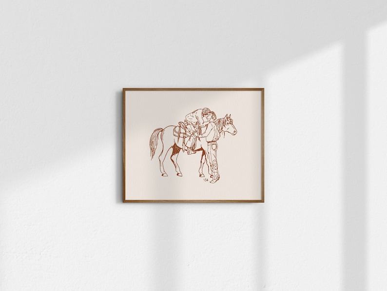 Unbridled Love Gicle Print of Western Romance, Celebrating Pride and Vintage Charm