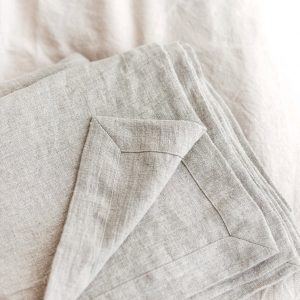 Undyed Linen Bedspread Rustic Charm for a Tranquil Night’s Sleep