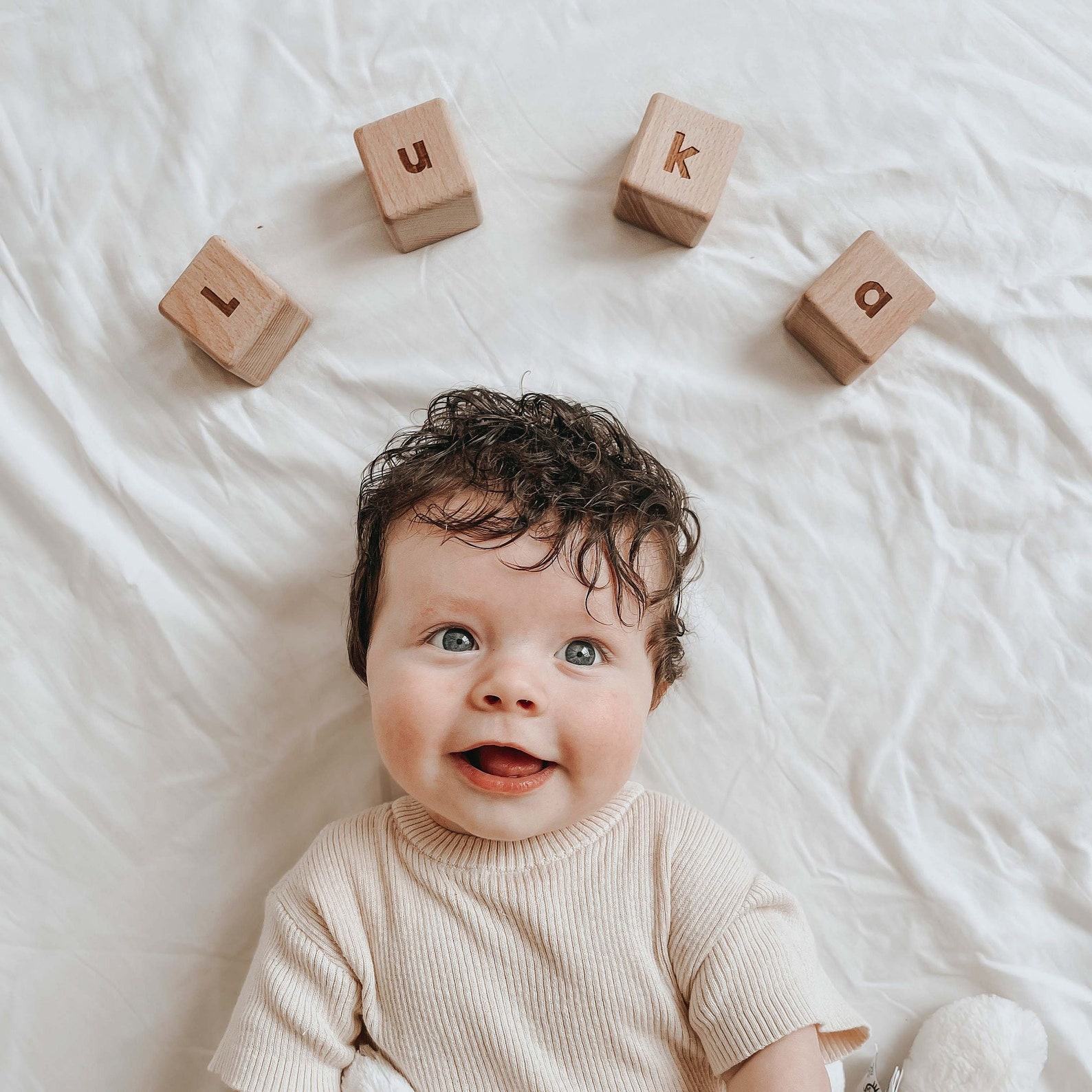 Unleash Creativity Natural Wooden Letter Blocks for Personalized Play and Learning