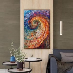 Unleash the Enigma Wood Spiral Abstract Art Poster – A Modern Masterpiece for Discerning Decorators