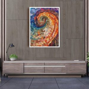 Unleash the Enigma Wood Spiral Abstract Art Poster – A Modern Masterpiece for Discerning Decorators