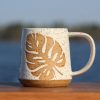 Unleash the Tropics Handcrafted Monstera Leaf Mug by Salt of the Earth Pottery
