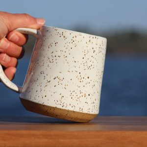 Unleash the Tropics Handcrafted Monstera Leaf Mug by Salt of the Earth Pottery