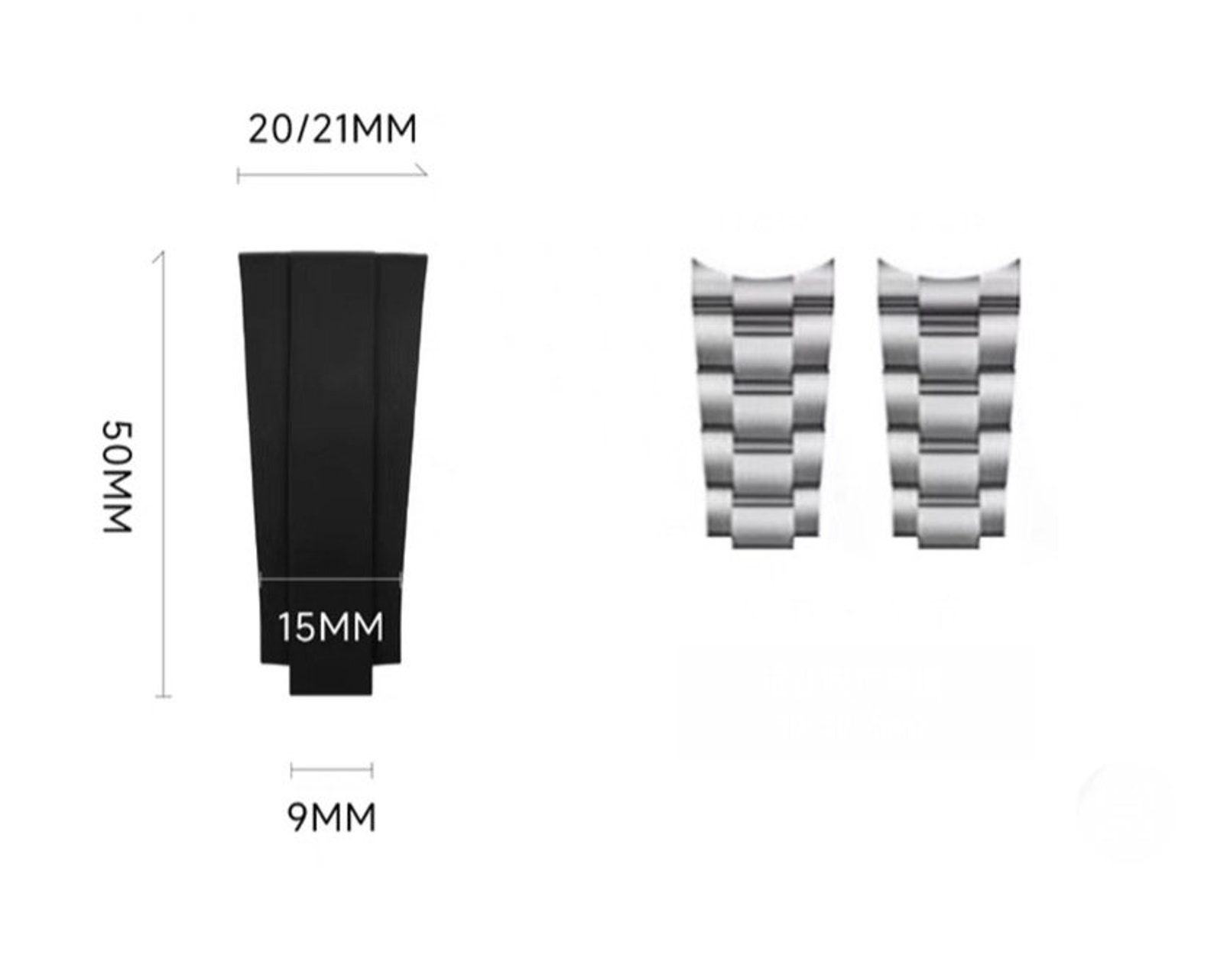 Unleash the Ultimate Comfort and Style Elevate Your Rolex with Our Premium 20mm Oysterflex Rubber Strap - Image 2