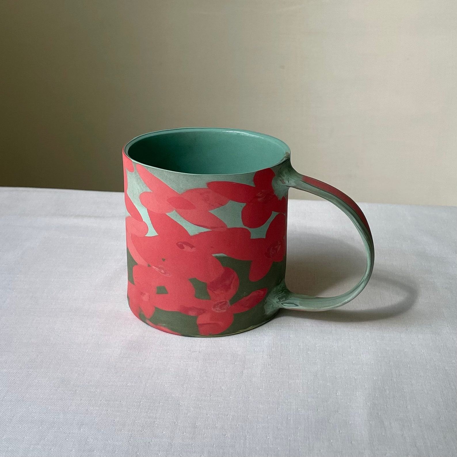 Unleash the Wild Ignite Your Mornings with the Jungle Flame Flower Big Mug