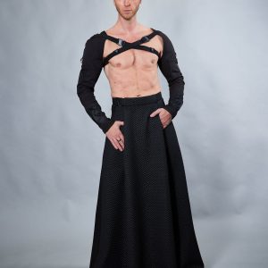 Unleash Your Cyberpunk Edge SK-C’s Maxi Skirt with Hidden Pocket and Adjustable Waistband