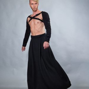 Unleash Your Cyberpunk Edge SK-C’s Maxi Skirt with Hidden Pocket and Adjustable Waistband