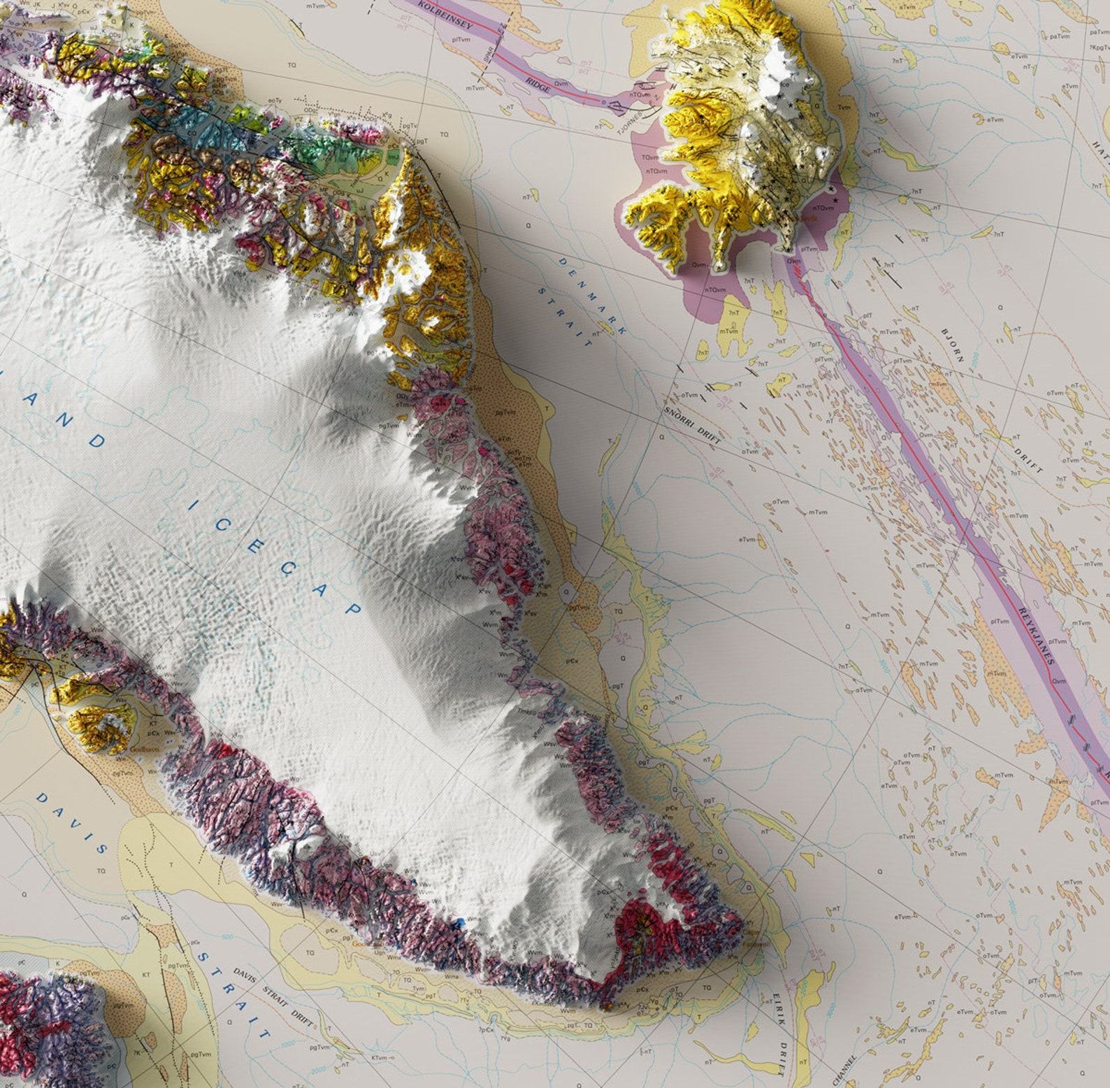 Unveiling America’s Grandeur 3D Geological Terrain Map Poster for an Immersive Exploration - Image 4