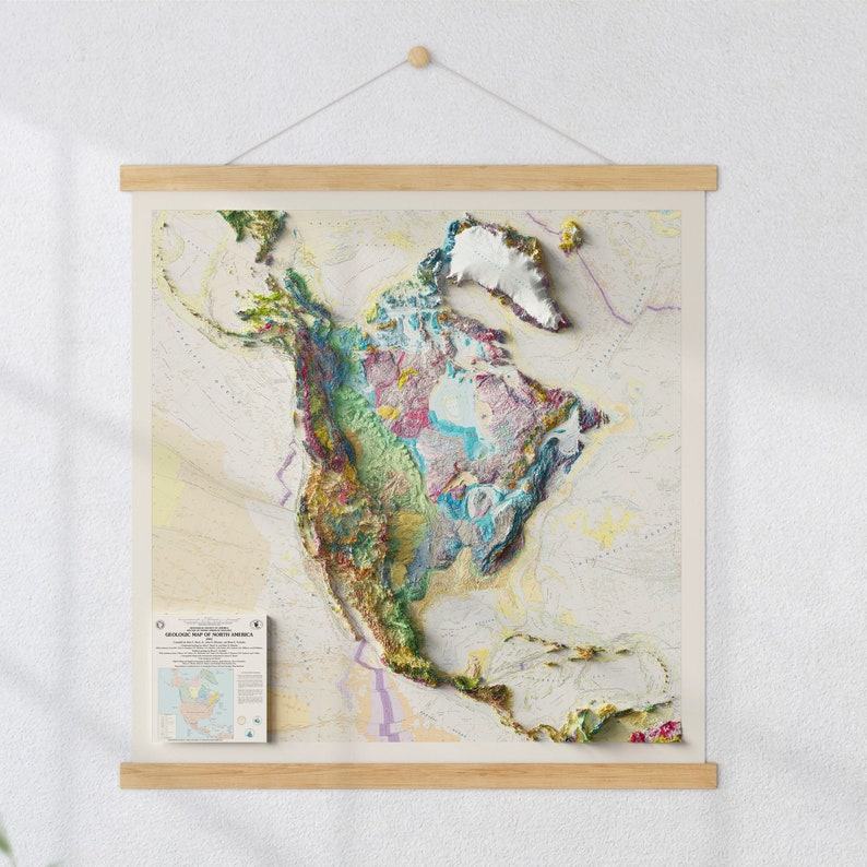 Unveiling America’s Grandeur 3D Geological Terrain Map Poster for an Immersive Exploration
