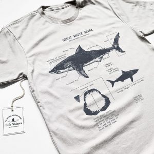 Unveiling the Anatomy of the Great White A Marine Biology Masterpiece on a T-shirt
