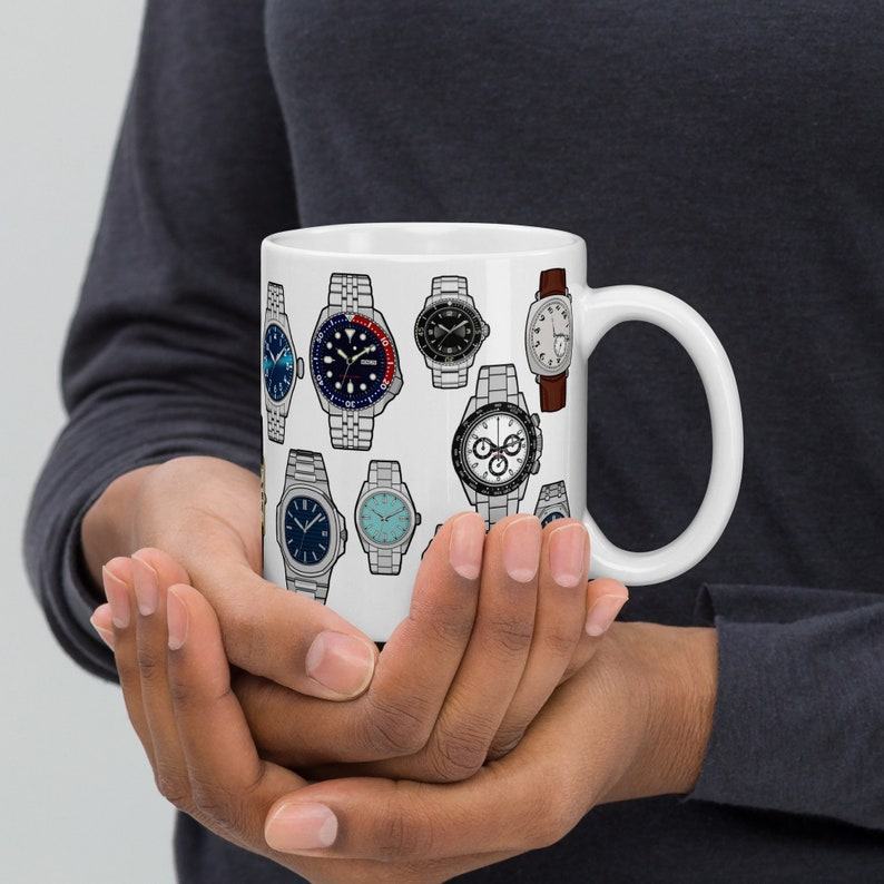Unveiling the Enigma Discover the Allure of Random Luxury Watches on a Pristine White Mug