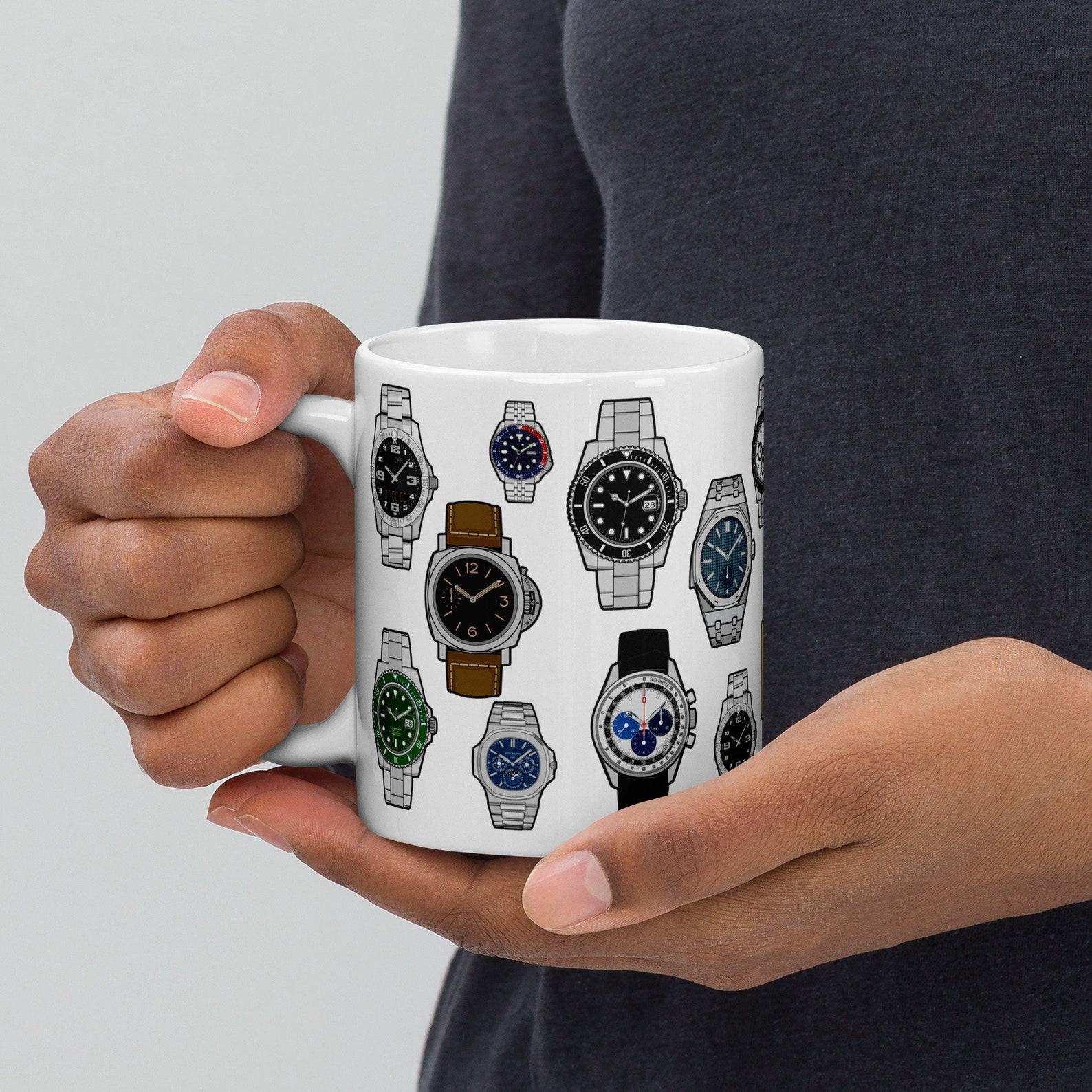 Unveiling the Enigma Discover the Allure of Random Luxury Watches on a Pristine White Mug
