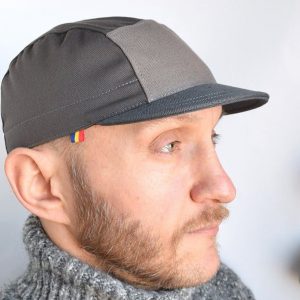 Upcycled Army 5-Panel Hat Military Cycling Cap in Shades of Gray
