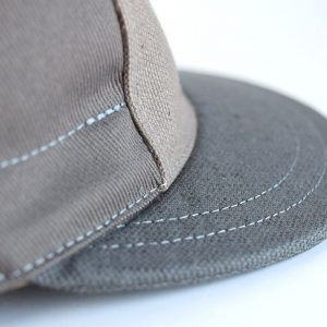 Upcycled Army 5-Panel Hat Military Cycling Cap in Shades of Gray