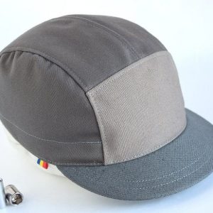Upcycled Army 5-Panel Hat Military Cycling Cap in Shades of Gray
