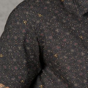 Urban Streetwear Buzzworthy All Over Print Bee Hive Button Up Shirt for Men