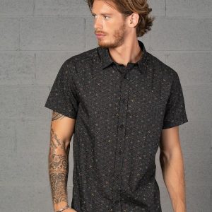 Urban Streetwear Buzzworthy All Over Print Bee Hive Button Up Shirt for Men