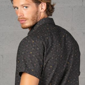 Urban Streetwear Buzzworthy All Over Print Bee Hive Button Up Shirt for Men