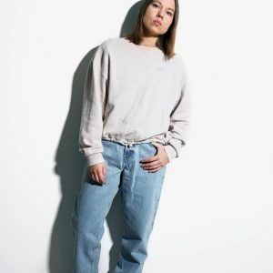 Vans Vintage Beige Sweatshirt 90s Oversized Athletic Jumper Pullover Crewneck Sport Sweater (Small S)
