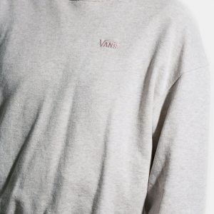 Vans Vintage Beige Sweatshirt 90s Oversized Athletic Jumper Pullover Crewneck Sport Sweater (Small S)