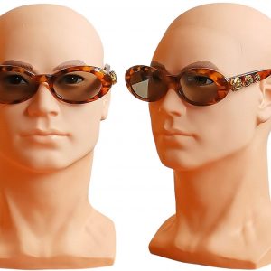 VERSACE Vintage Oval Sunglasses Rare Gold Roses, Tortoise Brown, NOS 90s/Y2K