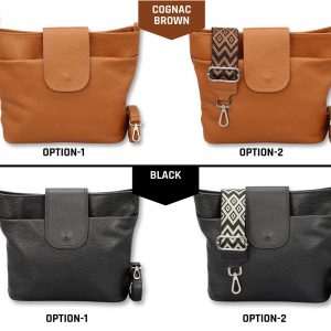 Versatile Leather Crossbody Bag Elevate Your Style with Interchangeable Straps