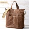 Versatile Waxed Canvas Tote Laptop, Weekender, or Vegan Messenger Bag by IKABAGS