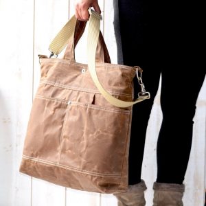 Versatile Waxed Canvas Tote Laptop, Weekender, or Vegan Messenger Bag by IKABAGS