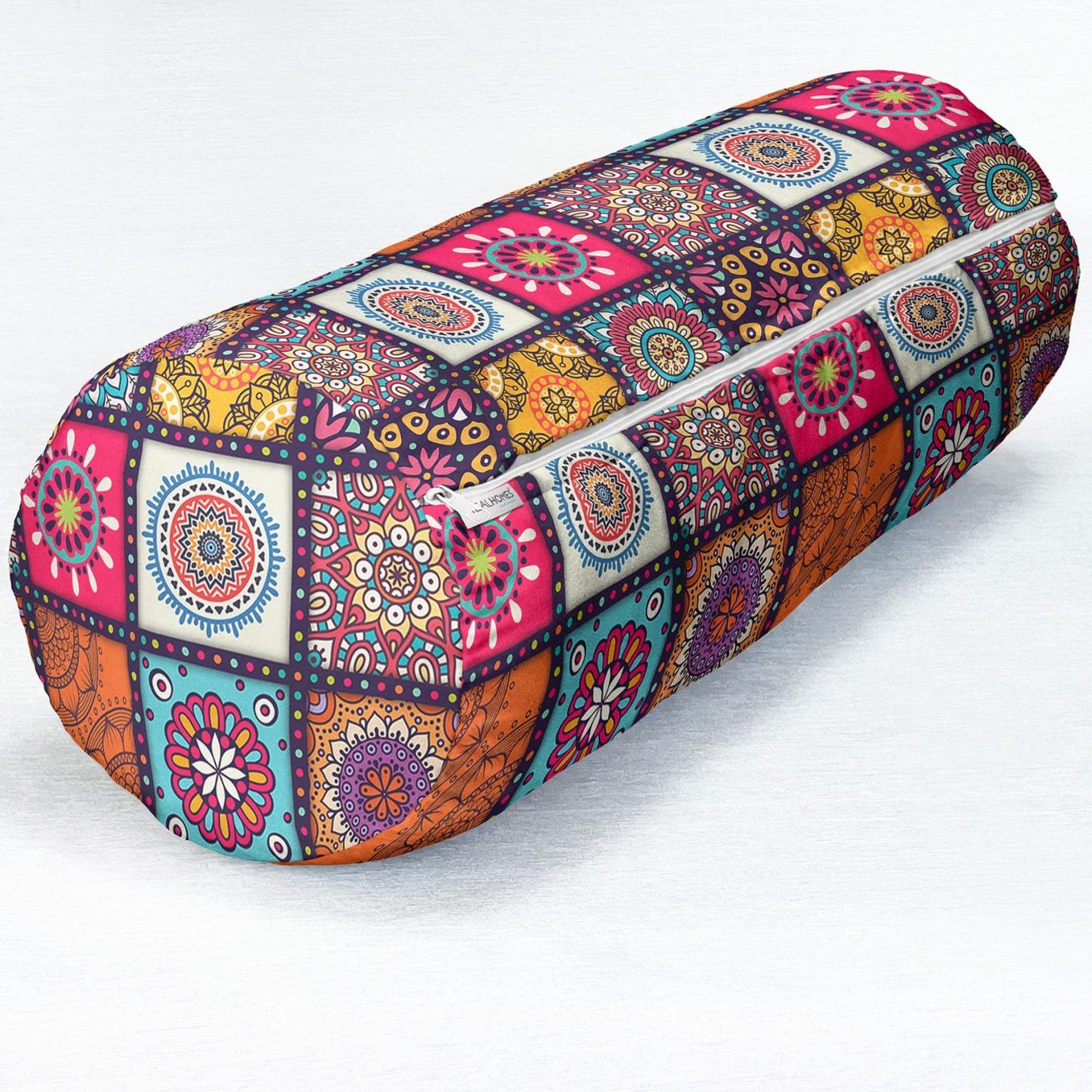 Vibrant Ethnic Bolster Mandala Magic for Comfort and Style