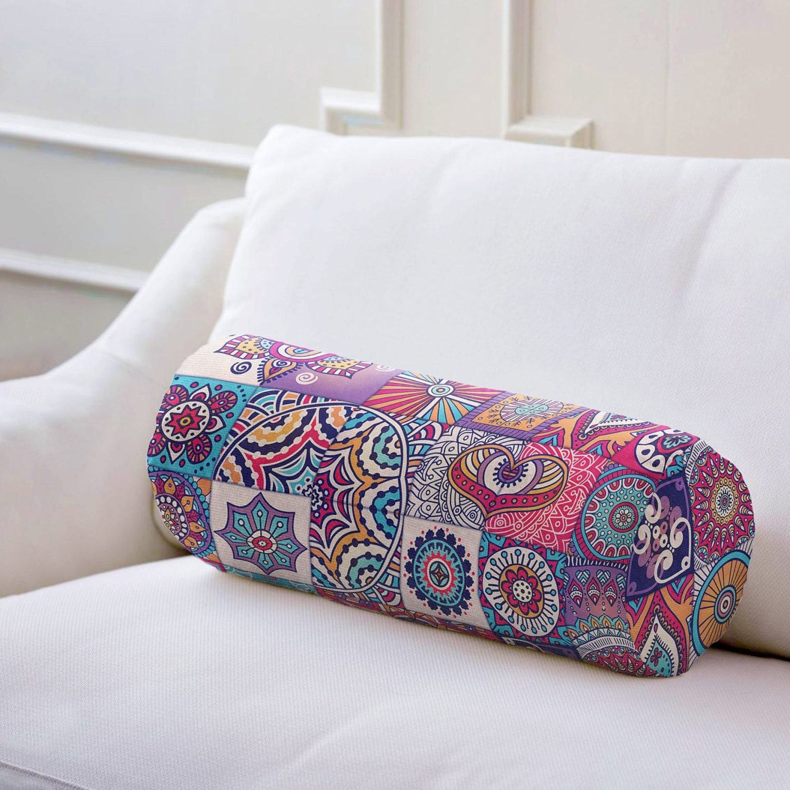 Vibrant Ethnic Bolster Mandala Magic for Comfort and Style
