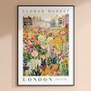 Vibrant London Flower Market Print Modern Botanical Wall Art for a Touch of Nature