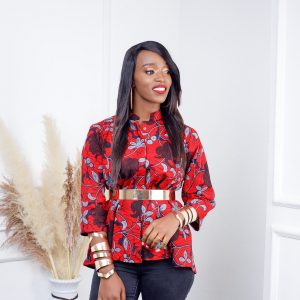 Vibrant Red African Print Top Embrace Bold Style and Cultural Heritage
