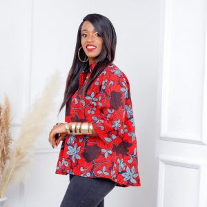 Vibrant Red African Print Top Embrace Bold Style and Cultural Heritage