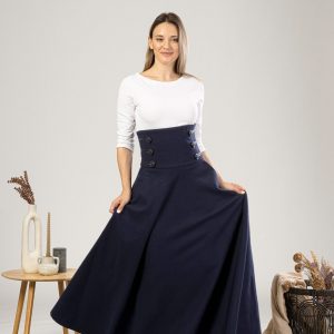 Victorian Wool Maxi Skirt Dark Academia, Steampunk, Edwardian, Plus Size