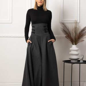Victorian Wool Maxi Skirt Dark Academia, Steampunk, Edwardian, Plus Size