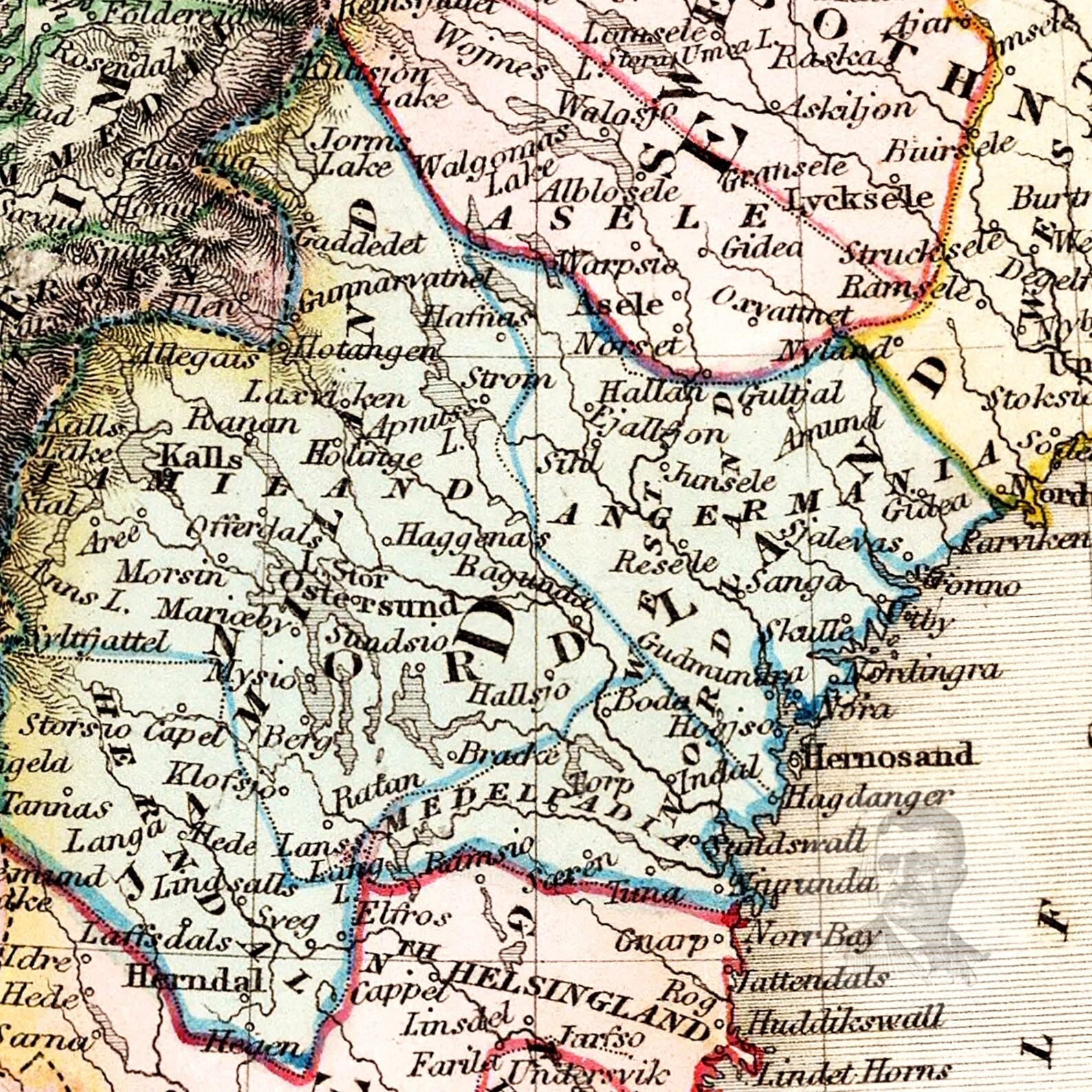Vintage 1832 Sweden and Norway Map Art – Framed or Canvas