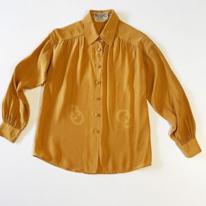 Vintage 1970s Gucci Silk Blouse in Apricot, Size M